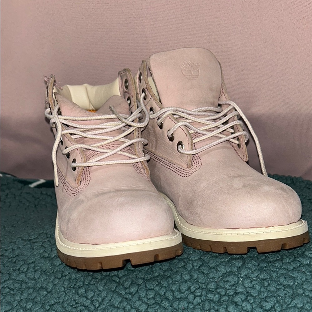 Timberland Pink Lace-Up Boots